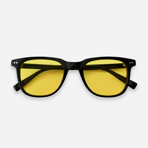 Old Night square blue light glasses with light yellow Focus lenses